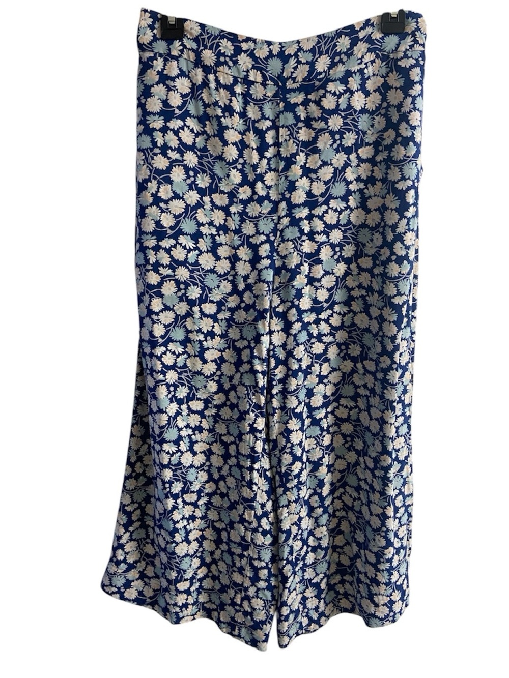Madewell Wide Leg Floral Pants Blue Daisy Print Cropped Medium